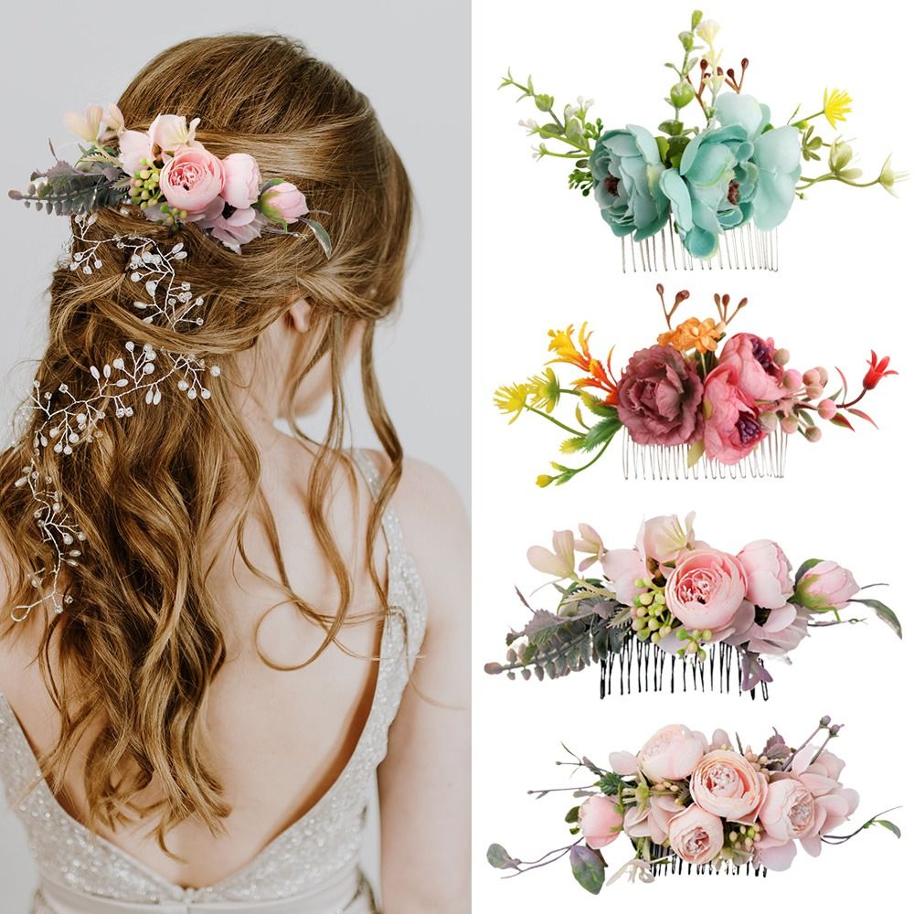 Wedding Ceremony Supply - Flower Hair Comb Elegant Bridal Crystal