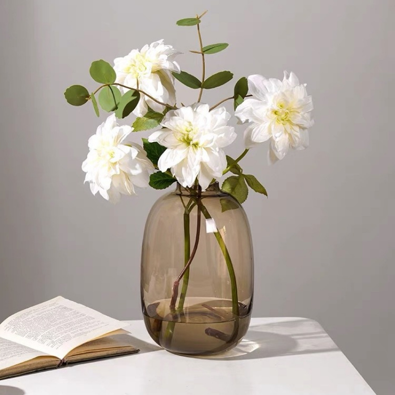 Centerpiece Vase Tall - Transparent Glass Vase, Office Decor, Large