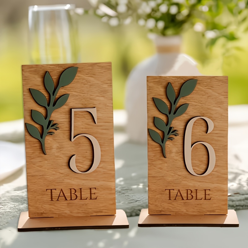 Wedding Ceremony Supply - 10 wooden table number signs with