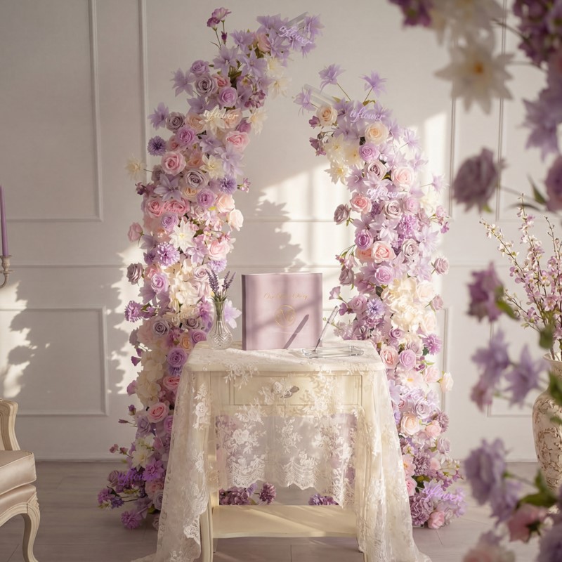Wedding Arch Flower - 5D Uflower Purple Pink Lilies Artificial