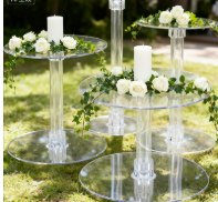 Wedding Qq - 4pcs/set)Round Plinths Wedding Clear Acrylic Plinth
