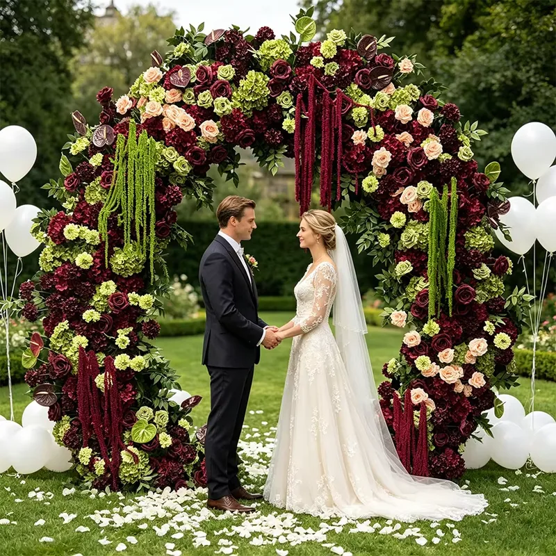 Burgundy Sage Green Trailing T - Wedding Arch Flower review and price