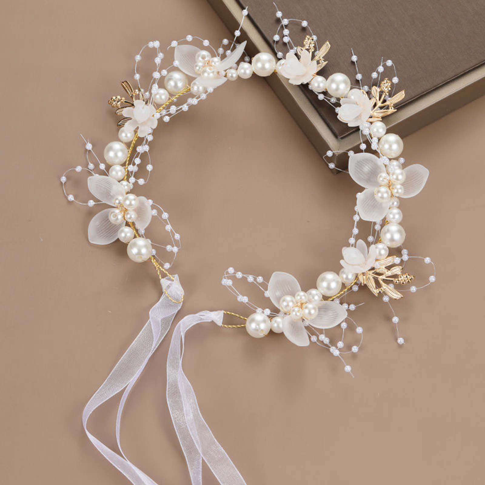 Pearls flower Headband Bridal  - Wedding Arch Flower review and price
