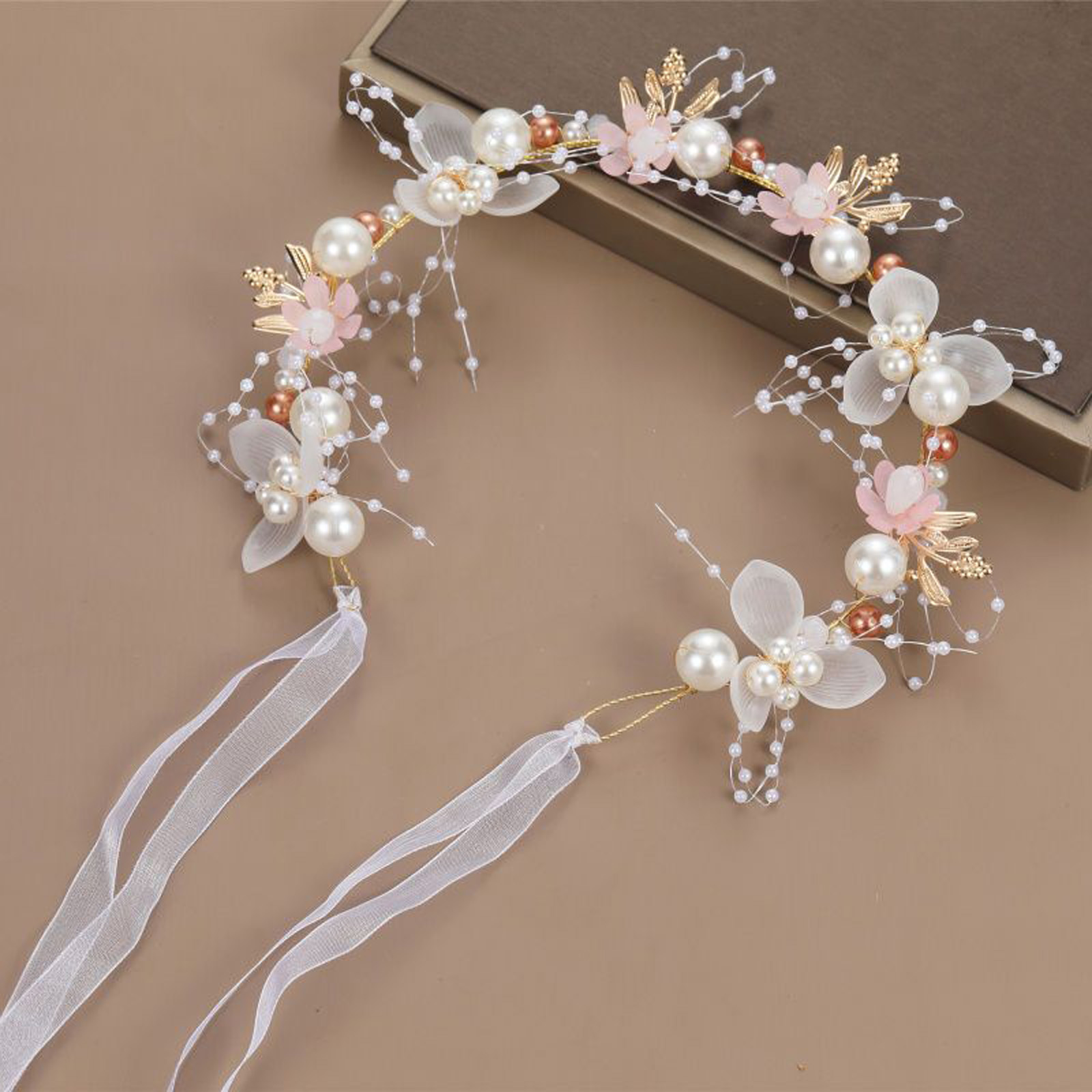 Pearls flower Headband Bridal  - Wedding Arch Flower review and price