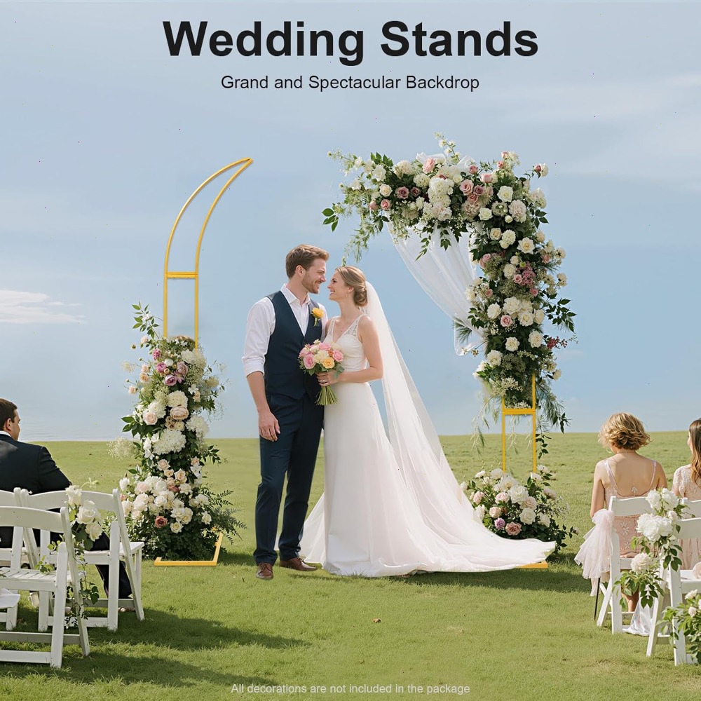 2Pcs Curved Wedding Arch Backd - Wedding Arch Flower review and price