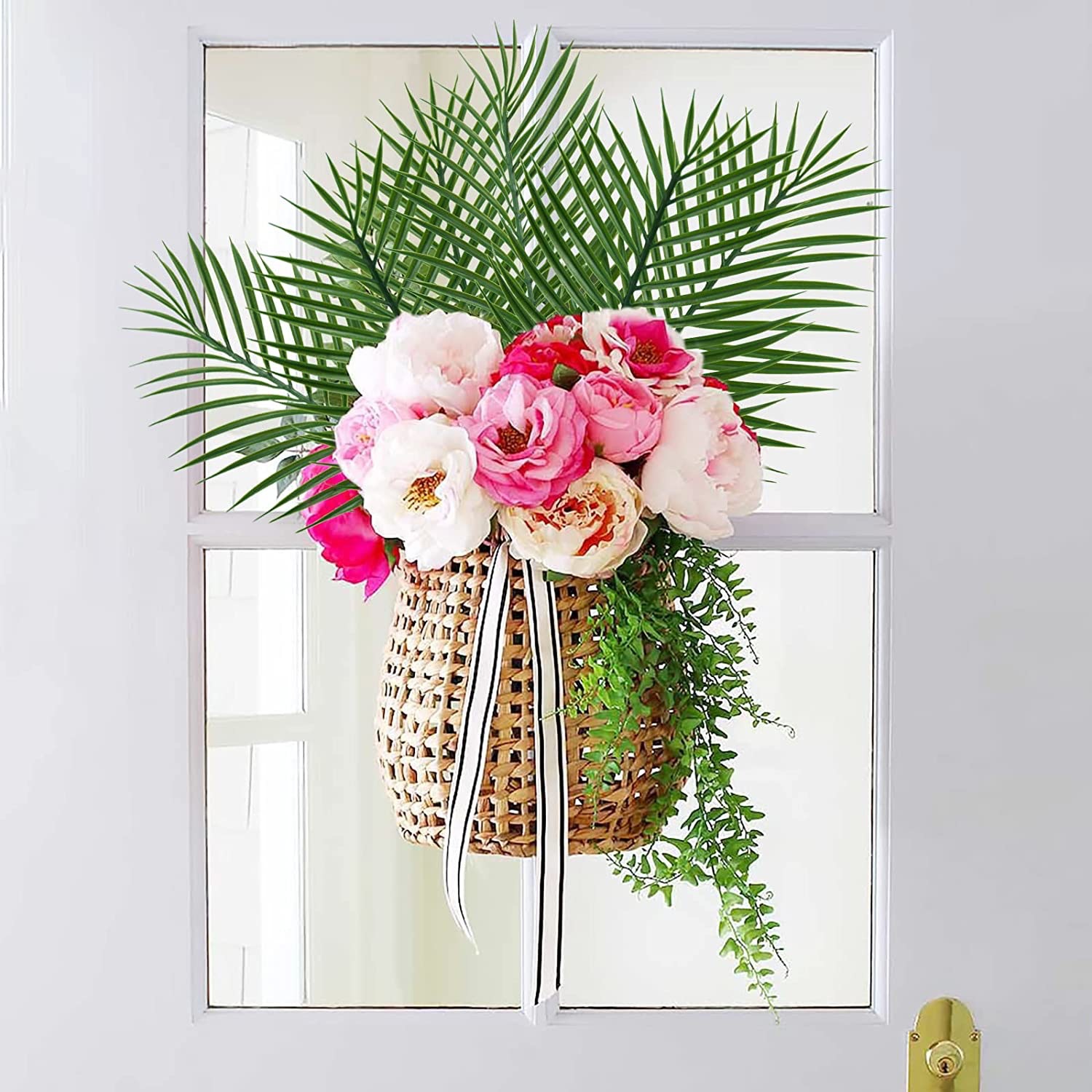 5pcs Golden Artificial Palm Le - Flower Girl Basket review and price