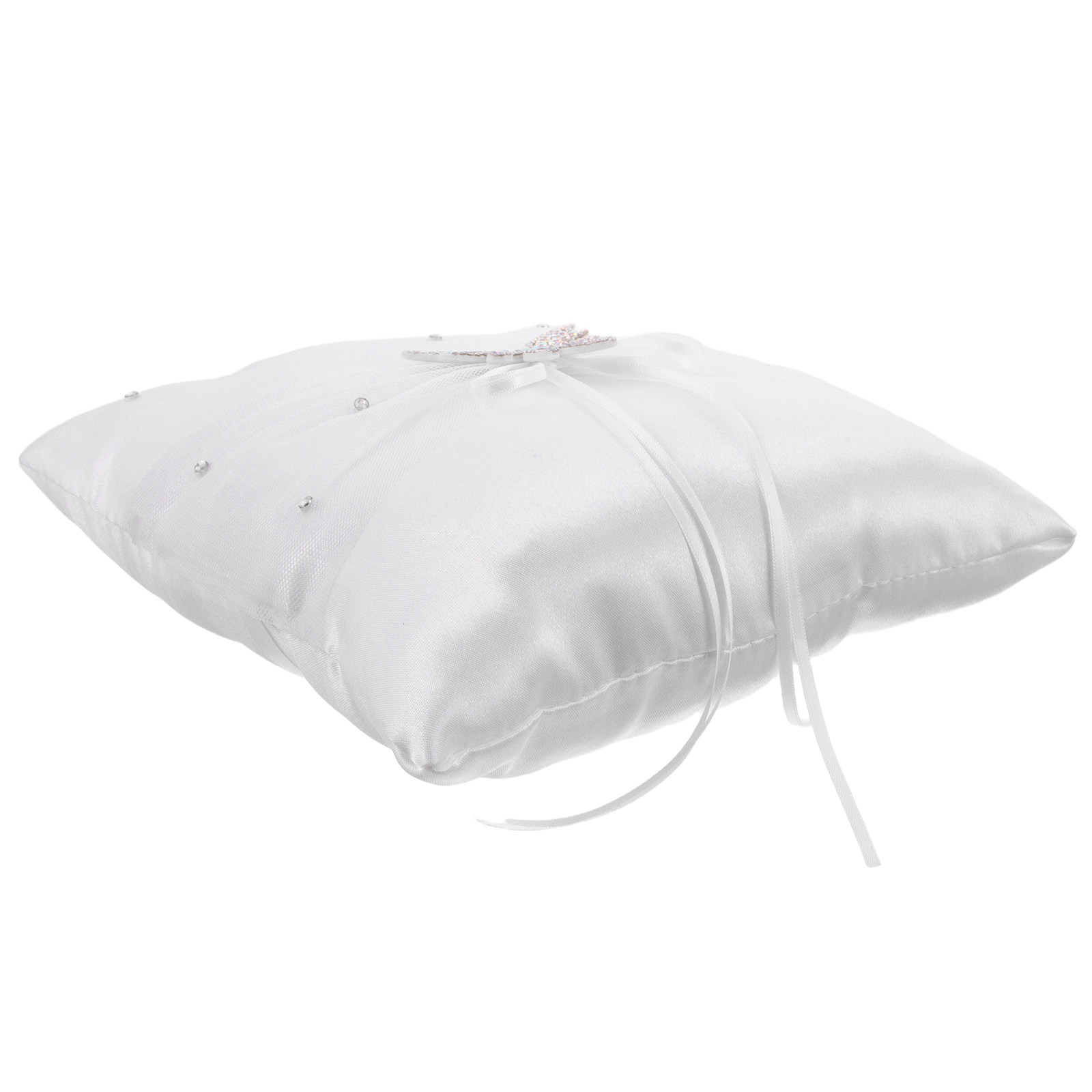 White Satin Wedding Ring Pillo - Ring Bearer Pillow review and price