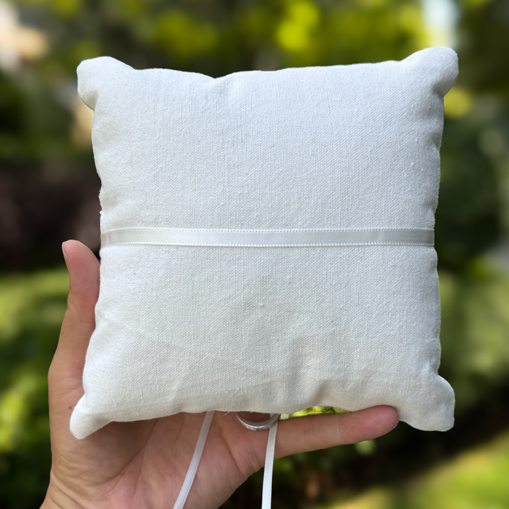 Linen Wedding Ring Pillow, wit - Ring Bearer Pillow review and price