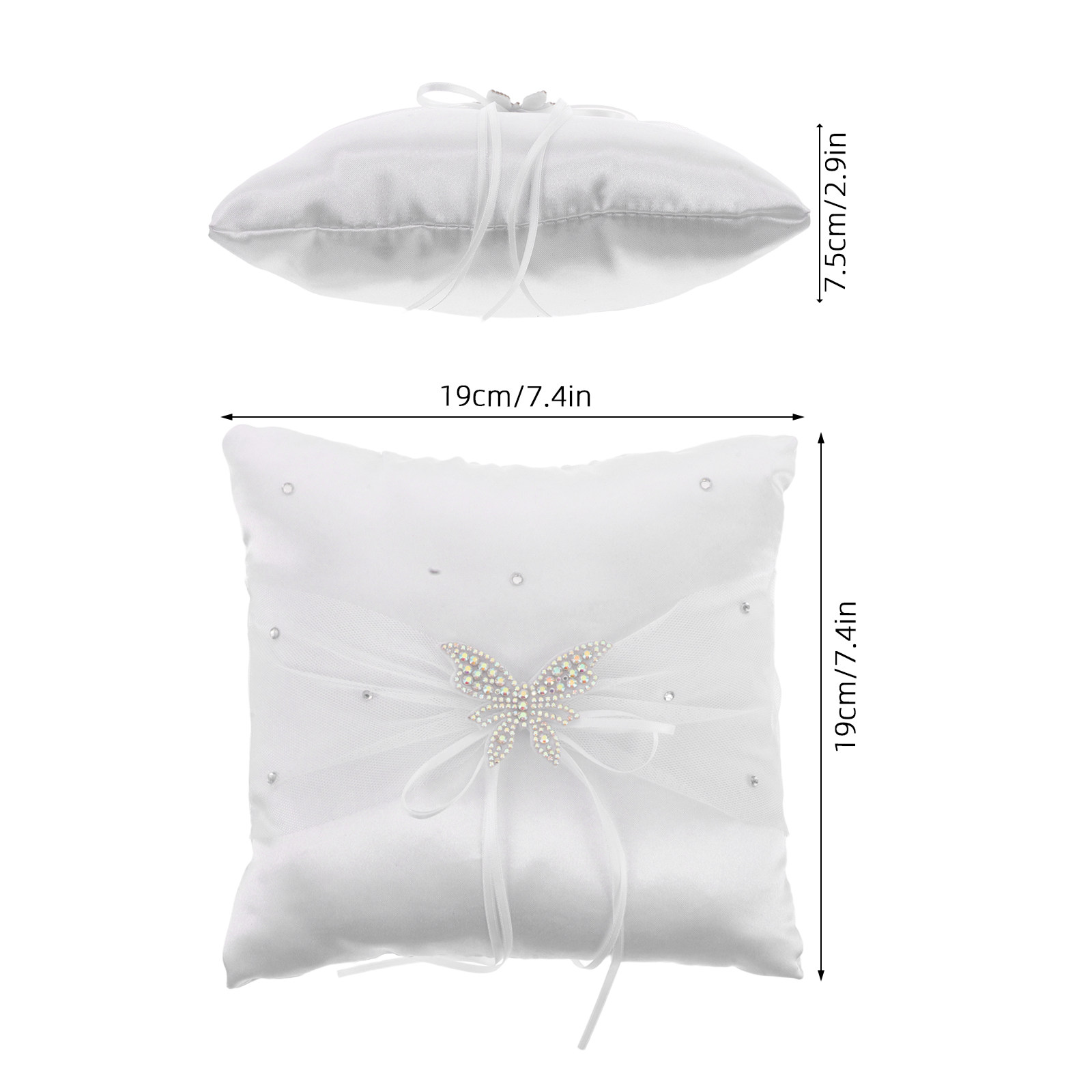 White Satin Ring Pillow Rhines - Ring Bearer Pillow review and price