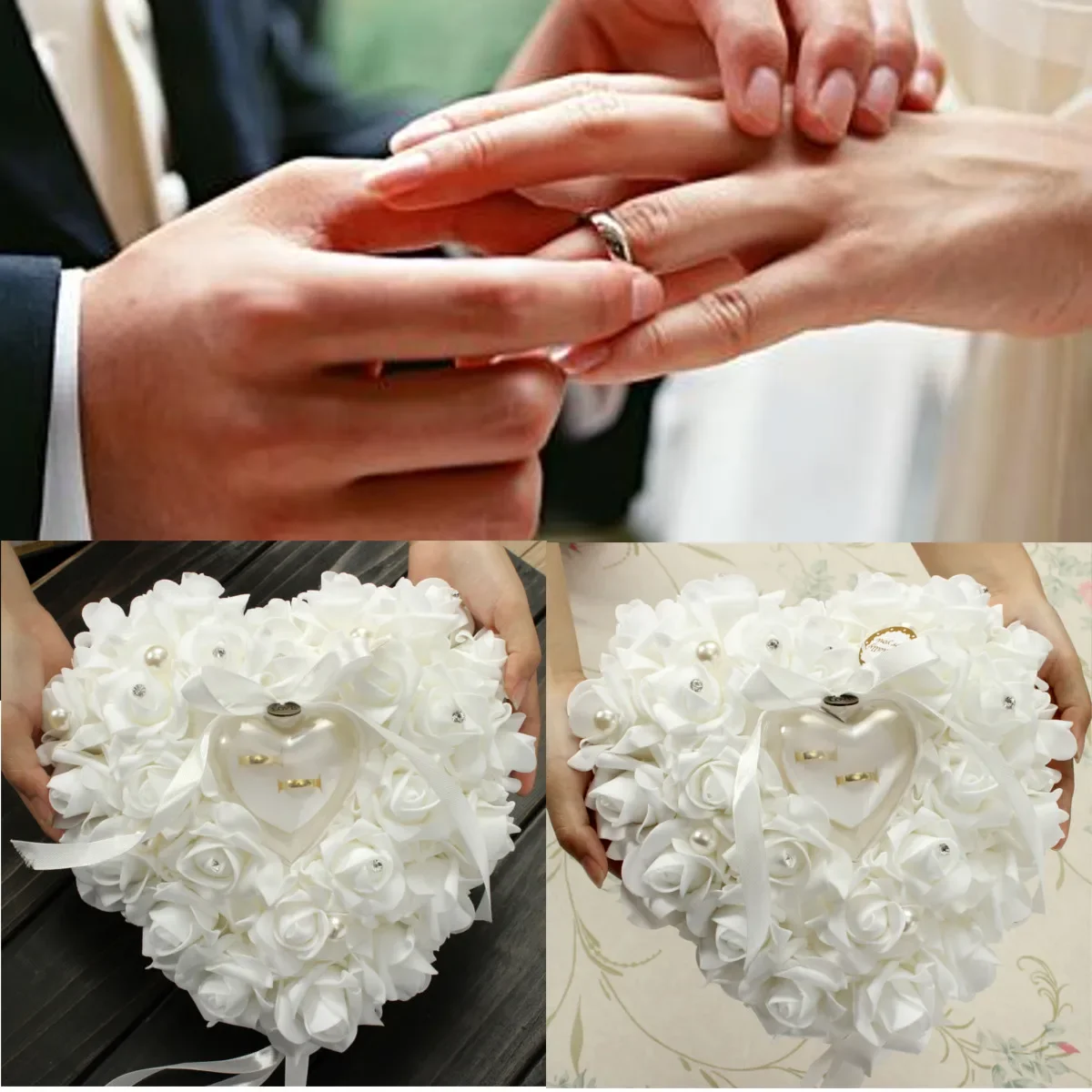 White Ring Bearer Pillow Cushi - Ring Bearer Pillow review and price