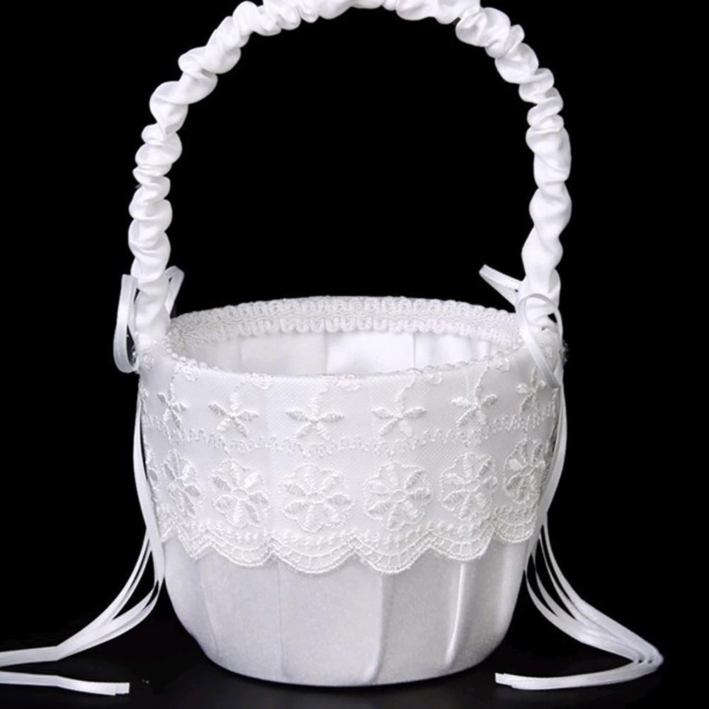 Romantic Flower Pearl Bowknot  - Flower Girl Basket review and price