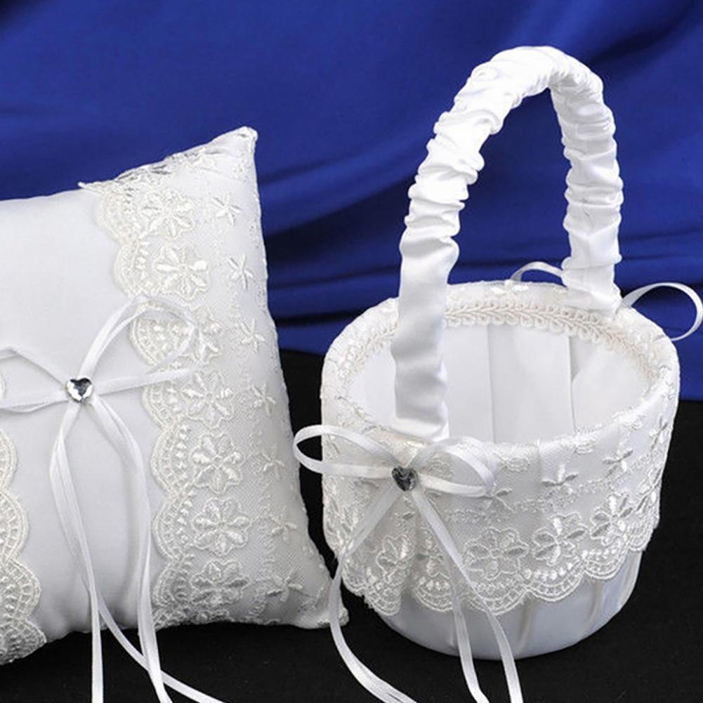 Romantic Flower Pearl Bowknot  - Flower Girl Basket review and price