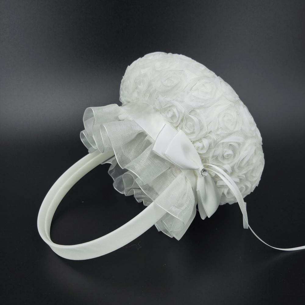 Romantic Flower Pearl Bowknot  - Flower Girl Basket review and price