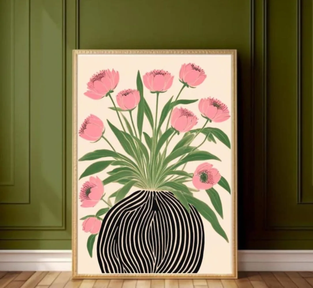 A Frameless Floral Poster,Mati - Flower Girl Basket review and price