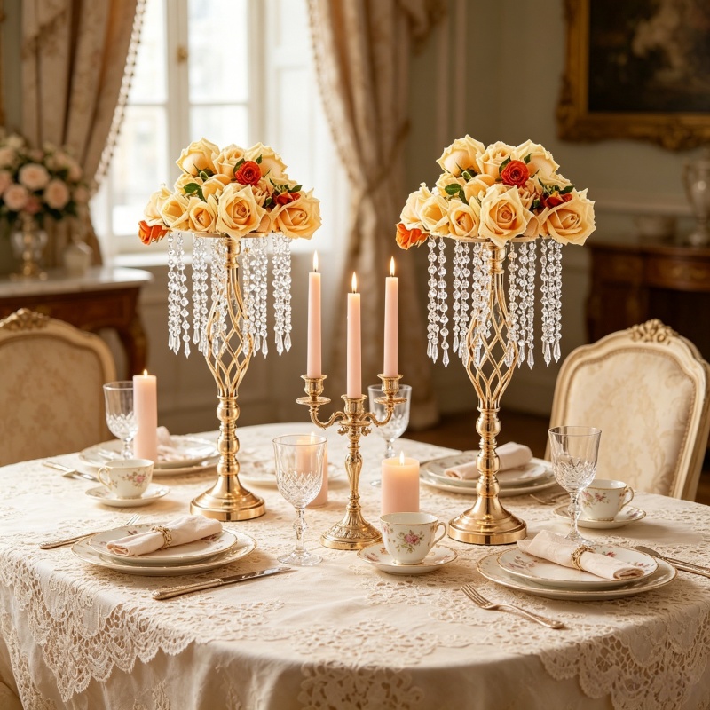 Elegant Tall Gold Crystal Flow - Flower Girl Basket review and price