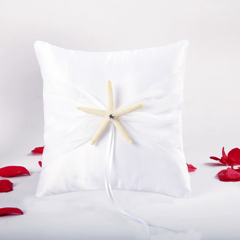 Romantic Sea Star Wedding Ring - Ring Bearer Pillow review and price
