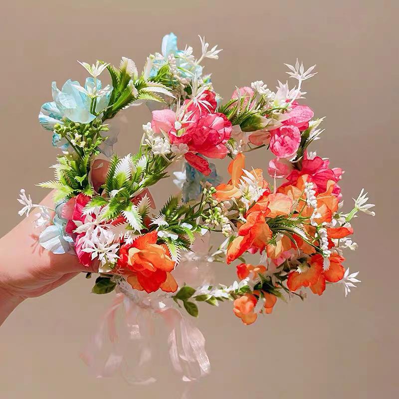Flower Wreath Headband Girls B - Wedding Arch Flower review and price