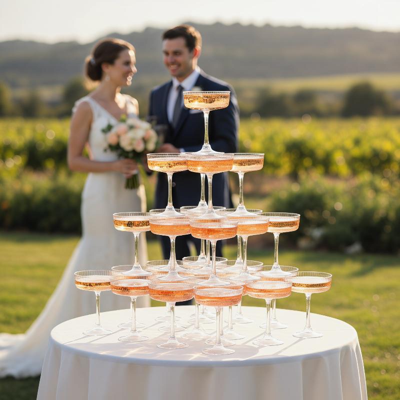 10Pcs Shatterproof Plastic Mar - Champagne Tower Set review and price