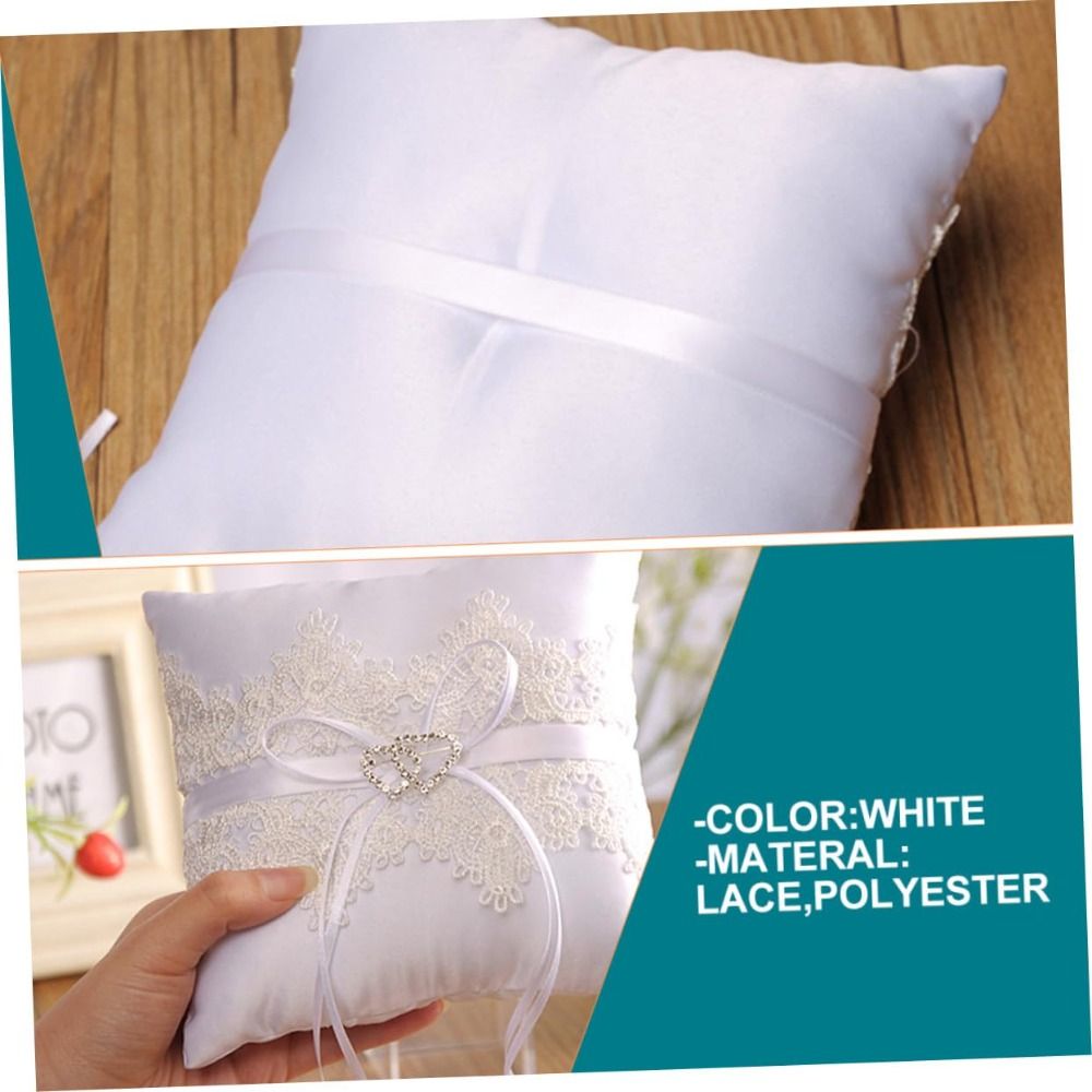 White Lace Wedding Ring Pillow - Ring Bearer Pillow review and price