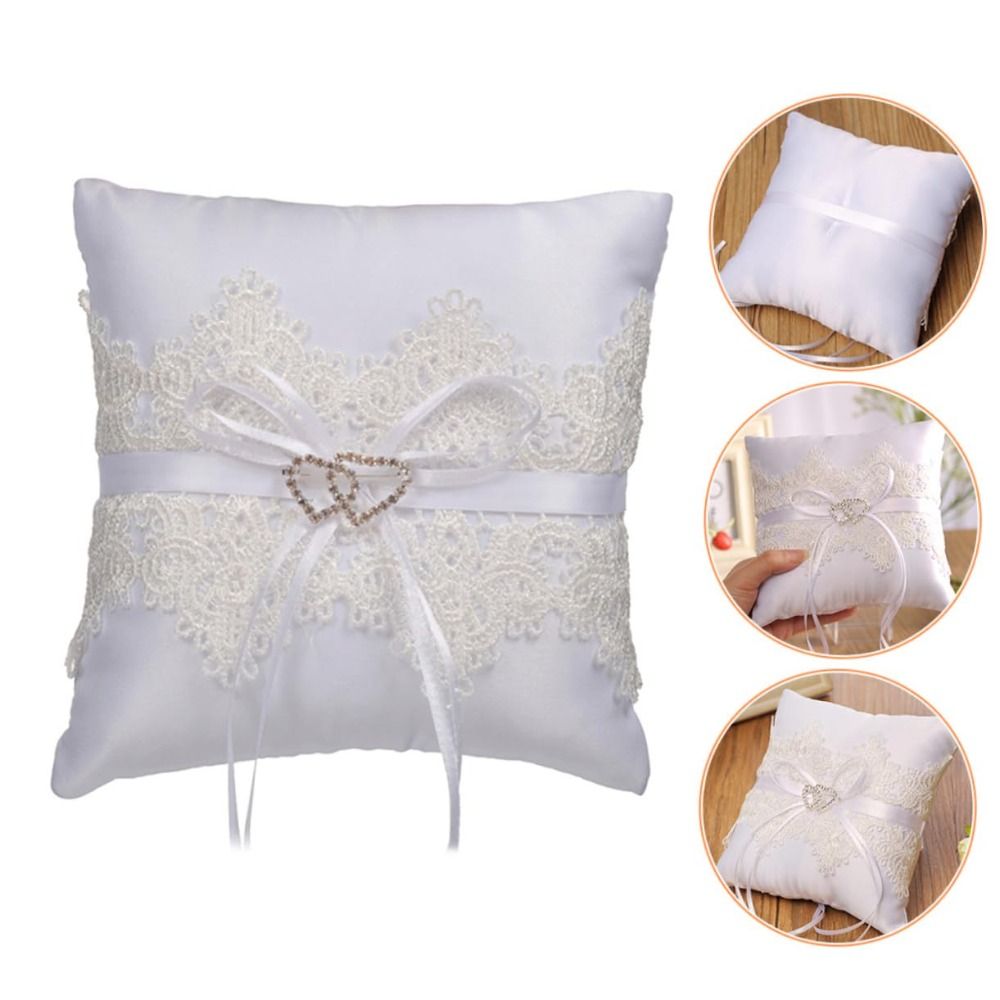 White Lace Wedding Ring Pillow - Ring Bearer Pillow review and price